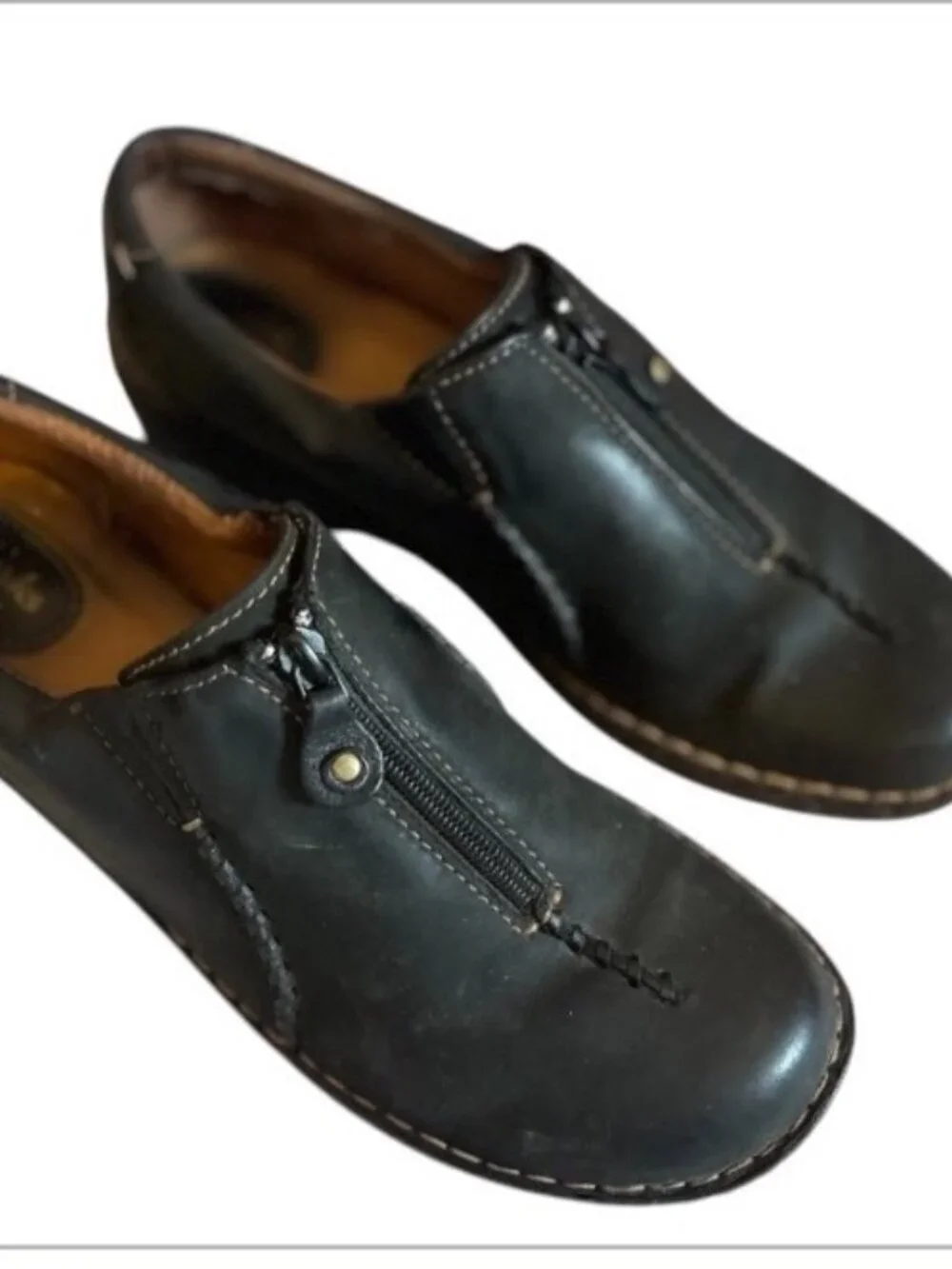 Clarks Autisan Black Leather Active Wear Comfortable Loafer Women’s Size 11M